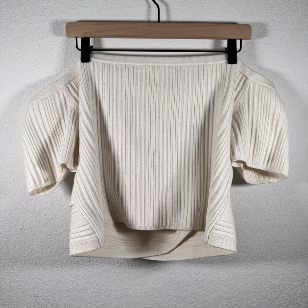 NWT!! Aerie Ribbed Knit Short Sleeve Sweater‎ Top Womens Ivory | Size XXL